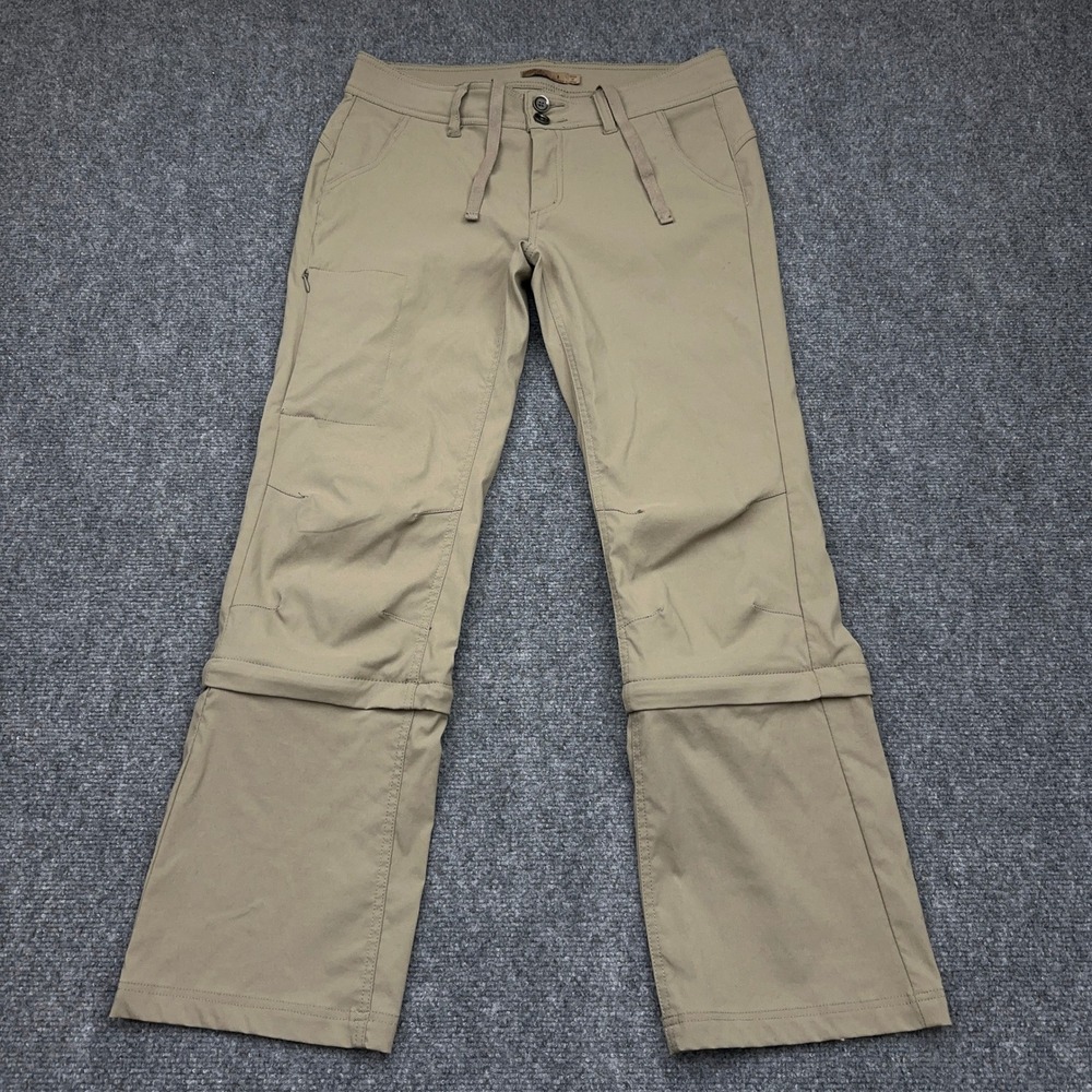 prAna Halle Convertible Pants Womens 8 SHORT Hiking‎ Zip-Off Drawstring Low-Rise